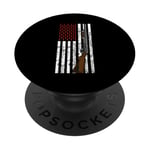 Drapeau américain pour tir aux pigeons d'argile – Fusil de chasse et cartouche PopSockets PopGrip Adhésif