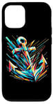 Coque pour iPhone 15 Pro Symbole de la mer ancre cool dans le style art abstrait Noël