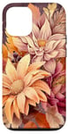 Coque pour iPhone 15 Pro Fleurs d'automne Beige Orange Fleurs Mauve Sur Fond Violet