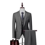 (Veste+Pantalon+Gilet)Costume Homme 3 Pièces Mariage Business Slim Fit Smoking Simple Poitrine À Deux Boutons, Men Suits 3 Piece Pour Fête Confort Blazerxhn47