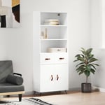 Buffet,Bahut, Meuble de Rangement haut Blanc 69,5x34x180 cm Bois d'ingénierie CFW753790