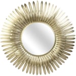 The Home Deco Factory - Miroir plumes en métal doré 53 cm