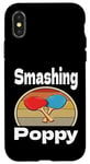 Coque pour iPhone X/XS Funny Smashing Poppy Ping Pong Lover Game Winner Retro Humour