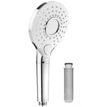 Rainsworth Shower Head with Filter H36807 for Hard Water - Universal High Pressure 3 Sprays Handheld Shower, Water Saving, Limescale Filter, Chrome