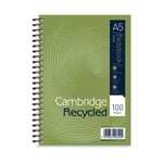 Cambridge (5 PACK)  Ruled Recycled Wirebound Notebook 100 Pages A5 400020509