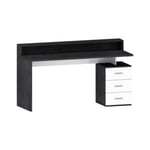 Bureau Dchiriche, Bureau avec plateau, Bureau polyvalent, Bureau gain de place multi-positions, 160x60h90 cm, Blanc et Ardoise