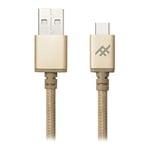 iFrogz UniqueSync Braided USB A to C Fast Charge Cable Gold 1m