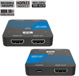 NÖRDIC HDMI 2.1 Switch 2 till 1 8K60Hz 4K120Hz CEC HDR Dolby Atmos, True HD, Digital Plus, DTS-HD Master