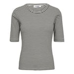 Saracc Stripe Rib Tee - Whiteblack