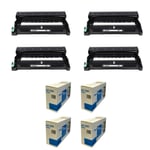 4 Drum Units fits Brother DCP-7055W Printer Laser Unit DR2200 Compatible Black