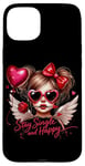 Coque pour iPhone 15 Plus Ailes d'ange « Stay Single And Happy Heart »