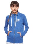 Nike W NSW Gym VNTG Hoodie FZ Sweat-Shirt Femme, Indigo Force/Sail, FR : S (Taille Fabricant : S)