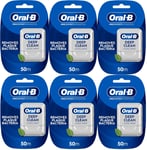 6 x Oral-B Pro-Expert Advanced Deep Clean Cool Mint Waxed Floss Tape 50m