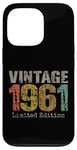 Coque pour iPhone 13 Pro Vintage 1961 Édition limitée 64e anniversaire Cadeaux 64 ans