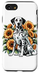 Coque pour iPhone SE (2020) / 7 / 8 Sunflowers Dalmatian Dalmatians Dal Dally Dog