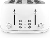 Tower Heritage 4 Slice Toaster In White & Chrome