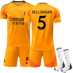 Xbi- 2425 Real Madrid Borta Fotbollströja Set Orange 5 BELLINGHAM #22