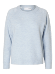 Lulu Ls Knit O-Neck B Noos - Cashmere Blue Melange