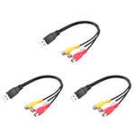 3Pc USB Mâle Branchez À 3 RCA Adaptateur Audio Convertisseur Vidéo Av Une / V Câble USB À RCA Câble pour Hdtv Tv Télévision Câble Fil