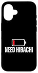 Coque pour iPhone 16 Batterie basse Hibachi japonaise nécessitant un Hibachi