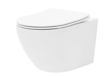 REA Carlo Rimless mini Flat Slim WC-istuin, jossa hitaasti sulkeutuva kansi