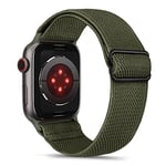 Tasikar Élastique Sport Solo Loop Compatible avec Bracelet Apple Watch 49mm 46mm 45mm 44mm 42mm, Bracelet de Remplacement Compatible avec Apple Watch Ultra SE Serie 10/9/8/7/6/5/4/3/2/1, Armée Verte