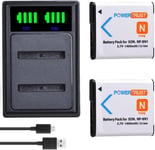 Lot de 2 batteries NP-BN1 et chargeur pour Sony DSC-W800 DSC-W830 DSC-QX100 DSC-TX30 DSC-QX10 DSC-TF1 DSC-TX20 DSC-TX66 DSC-TX200 DSC-WX150