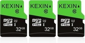 Cartes Micro Sd 32Go Lot De 3 Carte Micro Sdhc 32 Go U1 Uhs-I Classe 10 3 Pièces Carte Microsd Carte Tf C10 Pour Appareil Photo De Sport, Caméra Dôme, Dash Cam, Téléphone Android[SDK200030]