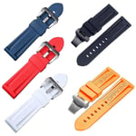 Klockor Band Silikongummi Watchist Band Ersättning för Panerai Strap Tools Stålspänne Orange