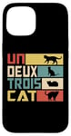 Coque pour iPhone 15 Un Deux Trois Cat - Jeu de mots français amusant, chat amusant