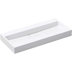 Doporro Lavabo Suspendu avec Bonde Vasque à Poser Blanc 90x46x11cm Lave Mains Rectangulaire sans Perçage de Robinet Colossum19