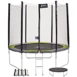 Trampoline rond Ø250cm avec filet, échelle, kit d'ancrage et bâche de protection ralli 250 - Vert - Kangui