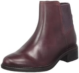 Clarks Femme Maye Palm Bottine Chelsea, Cuir Bordeaux, 35 EU