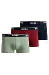 BOSS Mens 3 Pack Power Boxer Shorts Black/Black/Black M