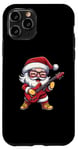 Coque pour iPhone 11 Pro Guitare Père Noël à bascule Cool Christmas Rock & Roll Musique