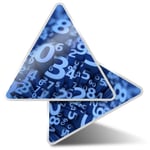 2 x Triangle Stickers  7.5cm - Blue Number Art Maths Physics  #12331