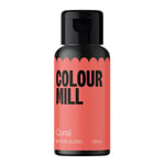 Colour Mill Aqua Blend Food Colouring Liquid Coral - Edible Food Paint for Royal Icing, Macarons, Meringue, Fondant, Jellies, Beverages and More - 20 ml