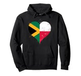 Vintage Flag in Heart for Jamaica Poland A Jamaican Polish Pullover Hoodie