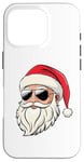 Coque pour iPhone 16 Pro Père Noël Avec Lunettes De Soleil Chapeau noel Et Barbe