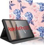 Coque Pour Tablette Ipad Pro 2021 12.9 Pouces 5e/4e/3e Gén, Étui De Protection Case Cuir Pu Housse Fine Et Légère Smart Cover Avec Fonction Support Pour Ipad Pro 12.9"" 2021 & 2020, Fleur