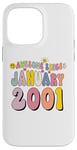 iPhone 14 Pro Max Awesome Since January 2001 Groovy 24 Years Old 24th Birthday Case