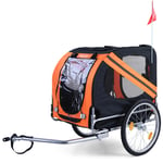 Vélo Remorque / Chiens Remorque Dépliable Jusqu'À 40Kg Orange Noir Top Qualité