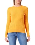 GANT Women's Stretch Cotton Cable C-Neck Pullover Sweater, Medal Yellow, XS