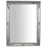 Biscottini International Art Trading Miroir Mural 80 x 60 x 3 cm Made in Italy/Miroir Shabby Chic/Miroir Salle de Bain Couleur Argent Antique/Miroir Mural Vintage