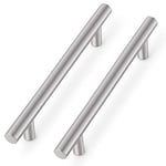 Probrico Poignée de meuble de cuisine. Barre T en acier inoxydable 12 mm de diamètre, entraxe de 64 mm poignée de tiroir de meuble 6,35 cm, Lot de 10, CC:160mm