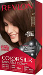 3x Revlon Colorsilk Permanent Hair Colour Dye - 47 Medium Rich Brown