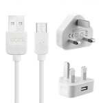 Uk Charger Plug & Micro Usb Data Sync Cable For Samsung Lg Android Mobile Phone