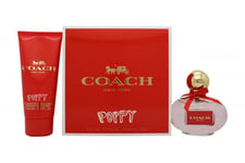 COACH POPPY GIFT SET 100ML EDP + 100ML BODY LOTION - WOMEN'S FOR HER. NEW