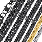 Bandmax Chaîne Noire 50cm Collier Homme Maille Grosse 13,5mm Hip Hop Chain Necklace