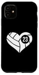 Coque pour iPhone 11 Maillot de volleyball avec cœur numéro 23 Team Mom